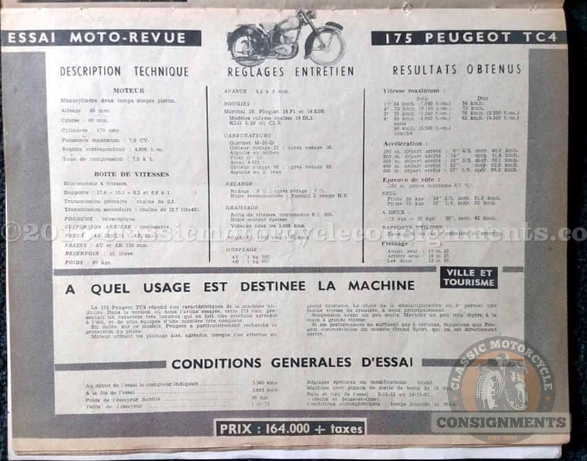 1954 Peugeot 175 Motorcycle